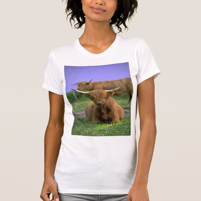 Högland-Nötkreatur t-skjorta T-shirt (Framsida)