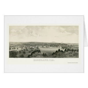 Högland panorama- karta för IL - 1894 Hälsningskort