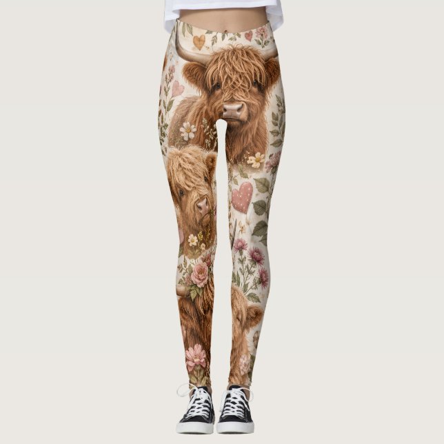 högländerkor leggings (Framsida)