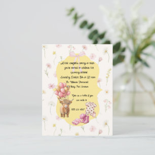 Höglands Cow Baby Shower Digital Nedladdning Inbjudningar