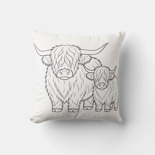 Höglands Cow-färgbokskudde Kudde (Framsida)