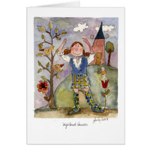 Höglands- dansare hälsningskort