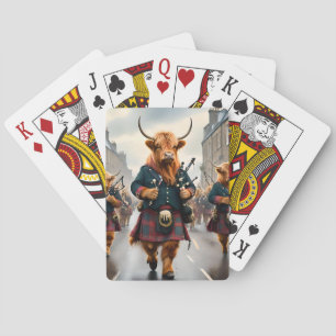 Höglands Harmoni:  säckpipa Highland Cow Band  Casinokort