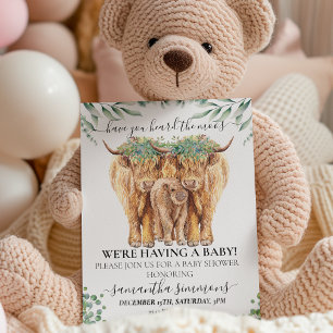 Höglands kalv baby shower eukalyptus mödrar inbjudningar