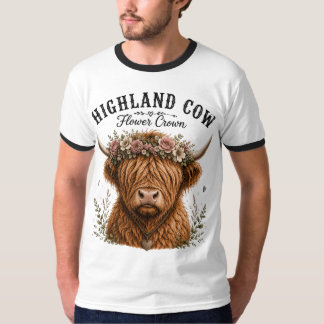 Höglands Ko Blomster Krona Cottagecore Grafisk Des T Shirt