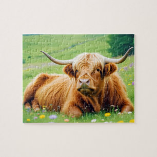 Höglands Ko Djur Natur Vilda Djur Kärlek Kärlek Pussel