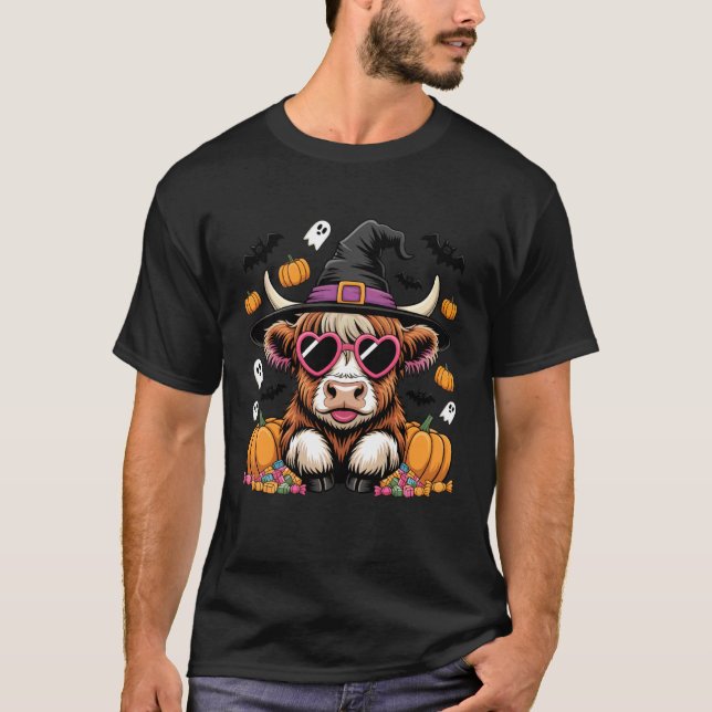 Höglands Ko Hekhatt Halloween Godis Spöken T Shirt (Framsida)