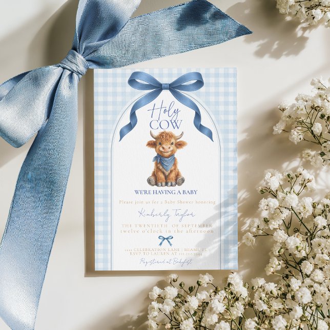 Höglands Ko Heliga Ko Baby Shower Pojke Inbjudningar (Skapare uppladdad)