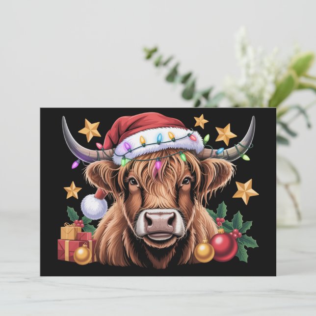 Höglands Ko Jul Kvigor Gård Bonde Djurfantast Julkort (Stående Fram)