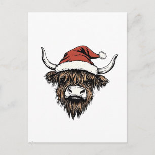 Höglands Ko Jul Xmas Santa Ullig Gård Inbjudan Vykort