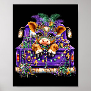 Höglands Ko Mardi Gras Lastbil Nola Söt Barn Flick Poster