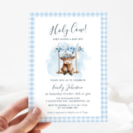 Höglands Ko Pojke Baby Shower Inbjudan