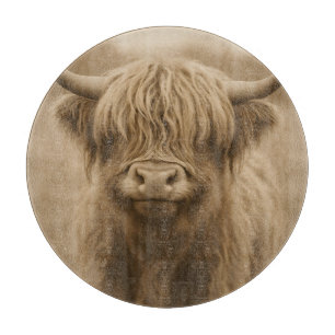 Höglands Ko Sepia Porträtt