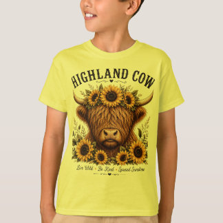 Höglands Ko Solros Krona Inspirerande Vildblomma T Shirt