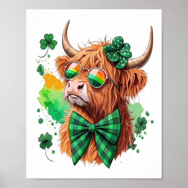 Höglands Ko St Patrick�s Png, Lucky Ko Poster (Framsidan)
