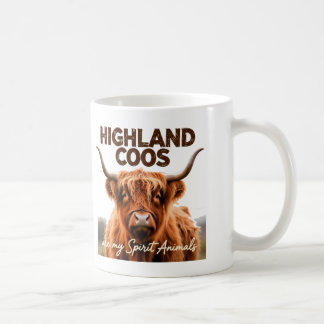 Höglands Kor Är Mina Andliga Djur Fluffig Ko Kaffemugg