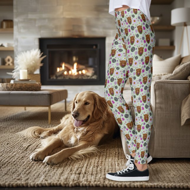 Höglands skotska ko lila celtisk tistel leggings (Skapare uppladdad)