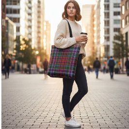 Höglands-Tartan - Rustikt rött och grönt rutigt Tygkasse