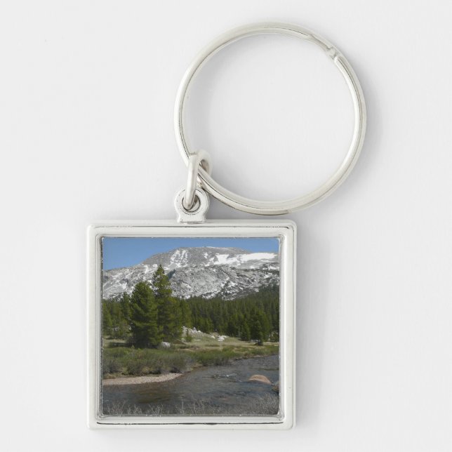 Höglandsbergström II vid Yosemite Fyrkantig Silverfärgad Nyckelring (Framsidan)