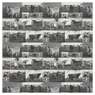 Höglandsboskap Foto Collage i svart och vitt, Tyg