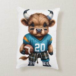 Höglandsboskap och amerikansk fotboll prydnadskudde