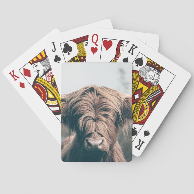 Höglandsboskap porträtt casinokort (Baksidan)