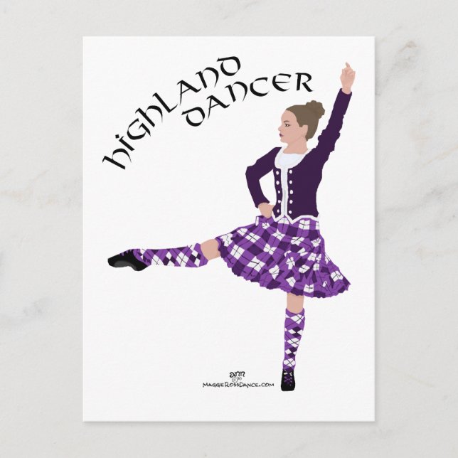 Höglandsdansare lila vykort (Framsida)