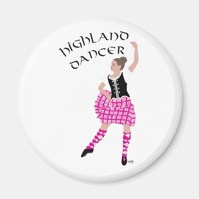 Höglandsdansare Rosa Magnet (Framsidan)