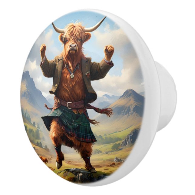 Höglandsdjuret dansar Highland Fling, Knopp (Höger)