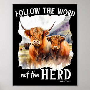 Höglandsgris Följ Ordet Inte Hjordens Kristna Poster