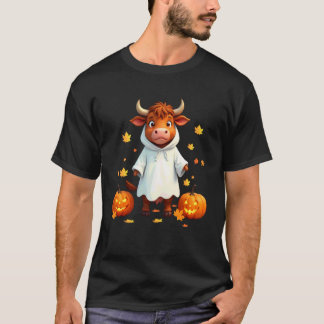 Höglandsgris i spökdräkt Glad Halloween-kostym T Shirt