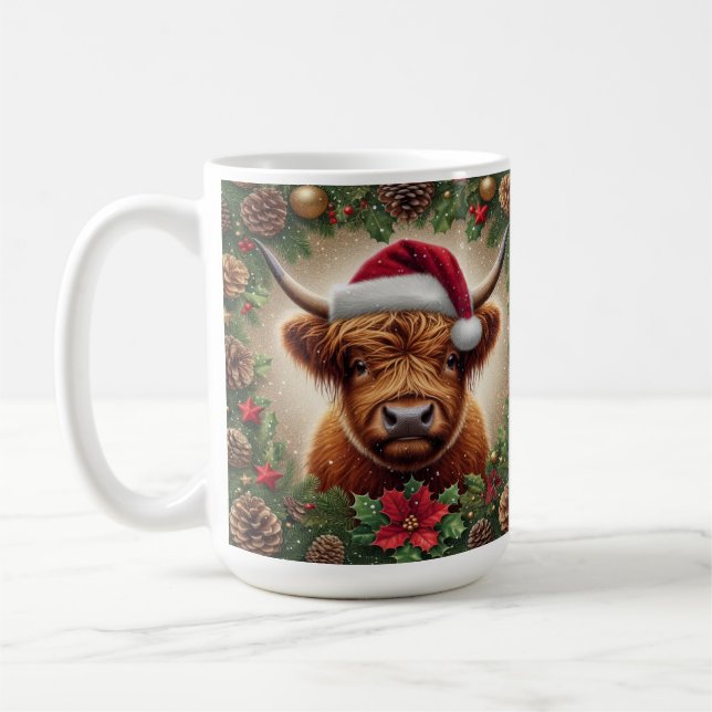 Höglandsgris med tomteluva  kaffemugg (Vänster)