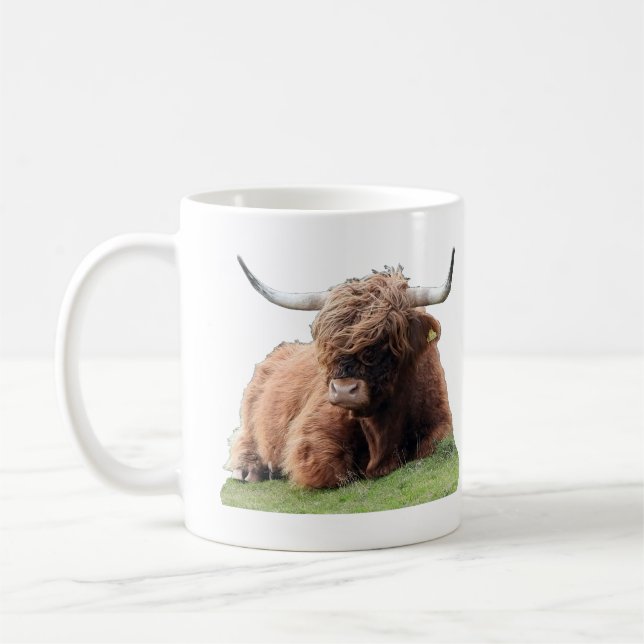 Höglandsgris Skotska högländerna Gårdsscen Konst Kaffemugg (Vänster)