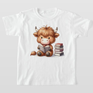 Höglandsgris som läser böcker t shirt