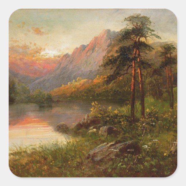 Höglandshöjd Fyrkantigt Klistermärke (Framsida)