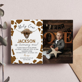 Höglandska födelsedagsinbjudan för ko till 1-årsfi inbjudningar