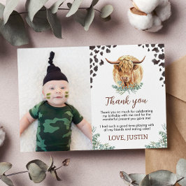 Höglandska Ko Födelsedagsfoto Tack-kort Tack Kort