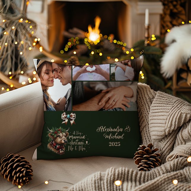Höglandska ko God Jul fru och herr 5 Foto  Kudde (Skapare uppladdad)