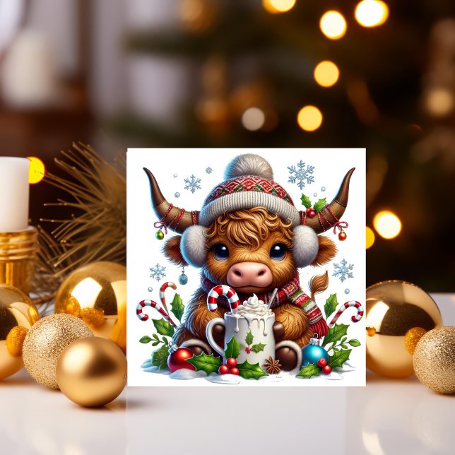 Höglandska ko med het choklad julkort (Skapare uppladdad)