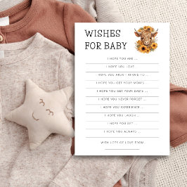 Höglandskål Solros Önskemål för babyvykort Inbjudningar