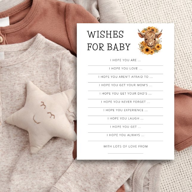 Höglandskål Solros Önskemål för babyvykort Inbjudningar (Skapare uppladdad)