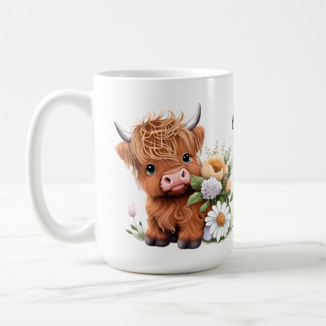Höglandskö, Daisy Personlig Kaffe Mugg (Vänster)