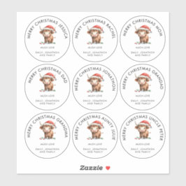 Höglandskö (enskilda Namn) God jul Klistermärken