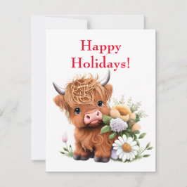 Höglandskö i baby med Daisy Helgdag Card Julkort