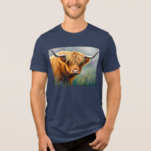 Höglandskö i Blommigt Meadow Close up T Shirt