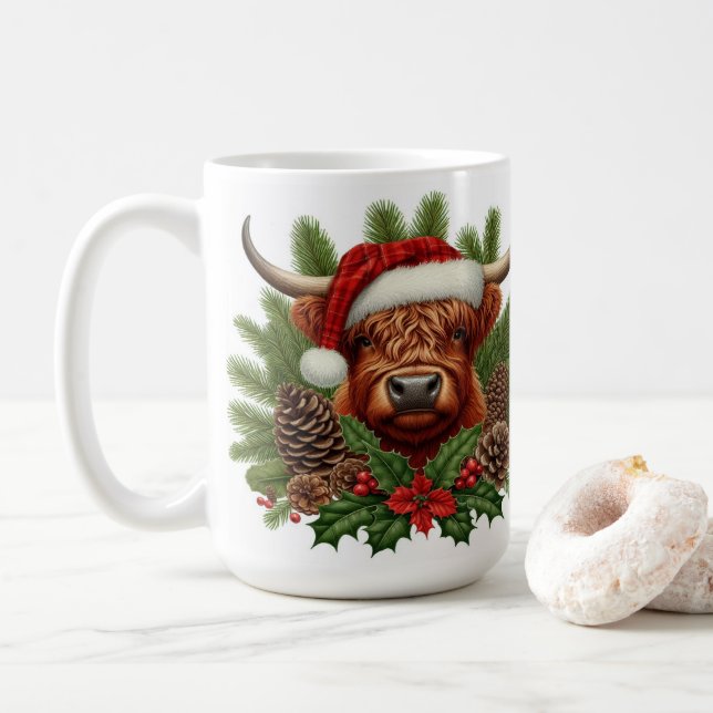 Höglandskö i jultomten Pinecones Kaffemugg (Med munk)
