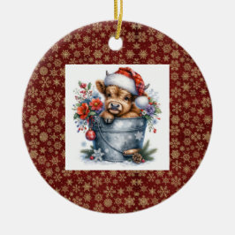 Höglandskö - jul julgransprydnad keramik