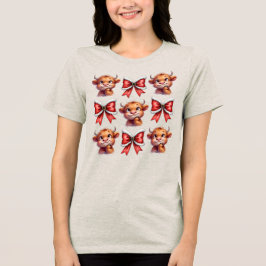 Höglandskö och julkokvett Bow T Shirt