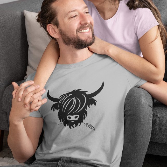 Höglandskö Par Matching Grått Valentines day T Shirt (Skapare uppladdad)