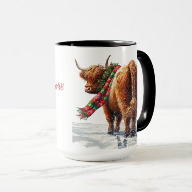 Höglandskon "Moo-ry-jul" Kaffe Mugg Kopp (Framsida höger)